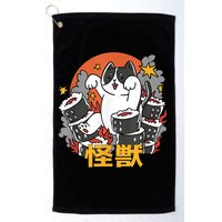 Catzilla Sunset Sushi Cat Japanese Golf Towel