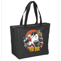 Catzilla Sunset Sushi Cat Japanese Zip Tote Bag