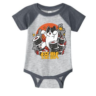 Catzilla Sunset Sushi Cat Japanese Infant Baby Jersey Bodysuit