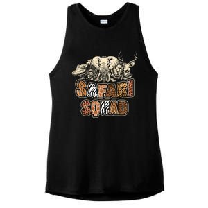 Cool Safari Squad African Family Summer Vacation Meaningful Gift Ladies PosiCharge Tri-Blend Wicking Tank