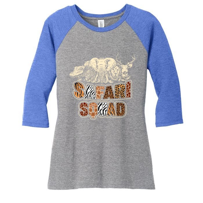 Cool Safari Squad African Family Summer Vacation Meaningful Gift Women's Tri-Blend 3/4-Sleeve Raglan Shirt