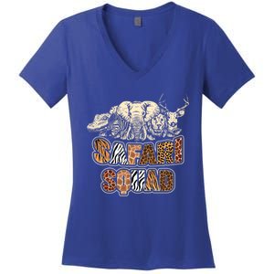 Cool Safari Squad African Family Summer Vacation Meaningful Gift Women's V-Neck T-Shirt