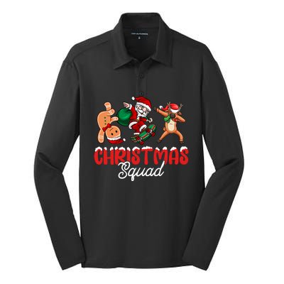 Christmas Squad Skateboard Santa Gingerbread Dancing Meaningful Gift Silk Touch Performance Long Sleeve Polo