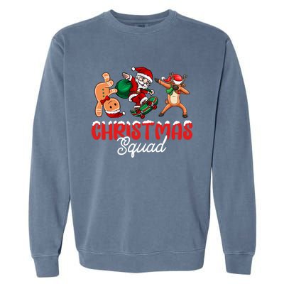 Christmas Squad Skateboard Santa Gingerbread Dancing Meaningful Gift Garment-Dyed Sweatshirt