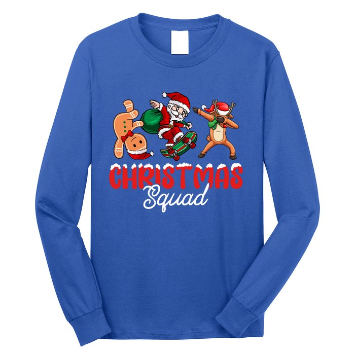 Christmas Squad Skateboard Santa Gingerbread Dancing Meaningful Gift Long Sleeve Shirt