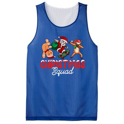 Christmas Squad Skateboard Santa Gingerbread Dancing Meaningful Gift Mesh Reversible Basketball Jersey Tank