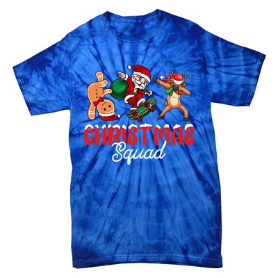 Christmas Squad Skateboard Santa Gingerbread Dancing Meaningful Gift Tie-Dye T-Shirt