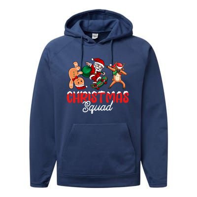 Christmas Squad Skateboard Santa Gingerbread Dancing Meaningful Gift Performance Fleece Hoodie