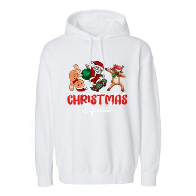 Christmas Squad Skateboard Santa Gingerbread Dancing Meaningful Gift Garment-Dyed Fleece Hoodie