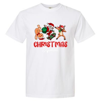 Christmas Squad Skateboard Santa Gingerbread Dancing Meaningful Gift Garment-Dyed Heavyweight T-Shirt