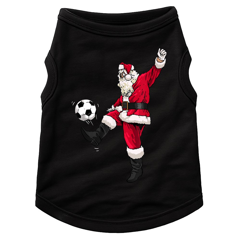 Christmas Santa Soccer Shirts Soccer Lover And Santa Lover TShirt Doggie Tank