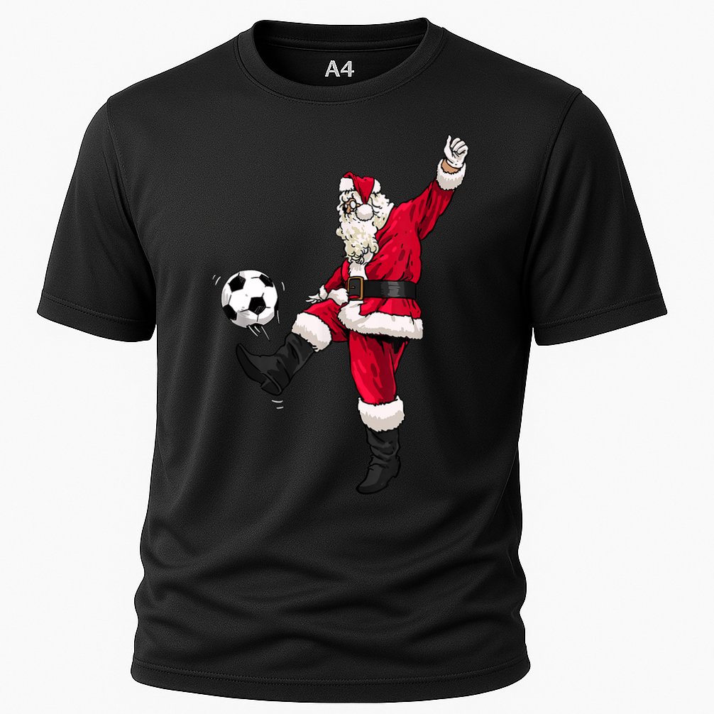 Christmas Santa Soccer Shirts Soccer Lover And Santa Lover TShirt Cooling Performance Crew T-Shirt