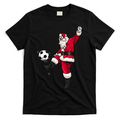 Christmas Santa Soccer Shirts Soccer Lover And Santa Lover TShirt T-Shirt