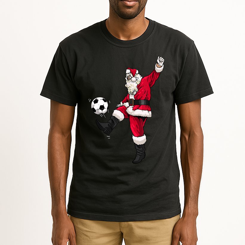 Christmas Santa Soccer Shirts Soccer Lover And Santa Lover TShirt Tall T-Shirt