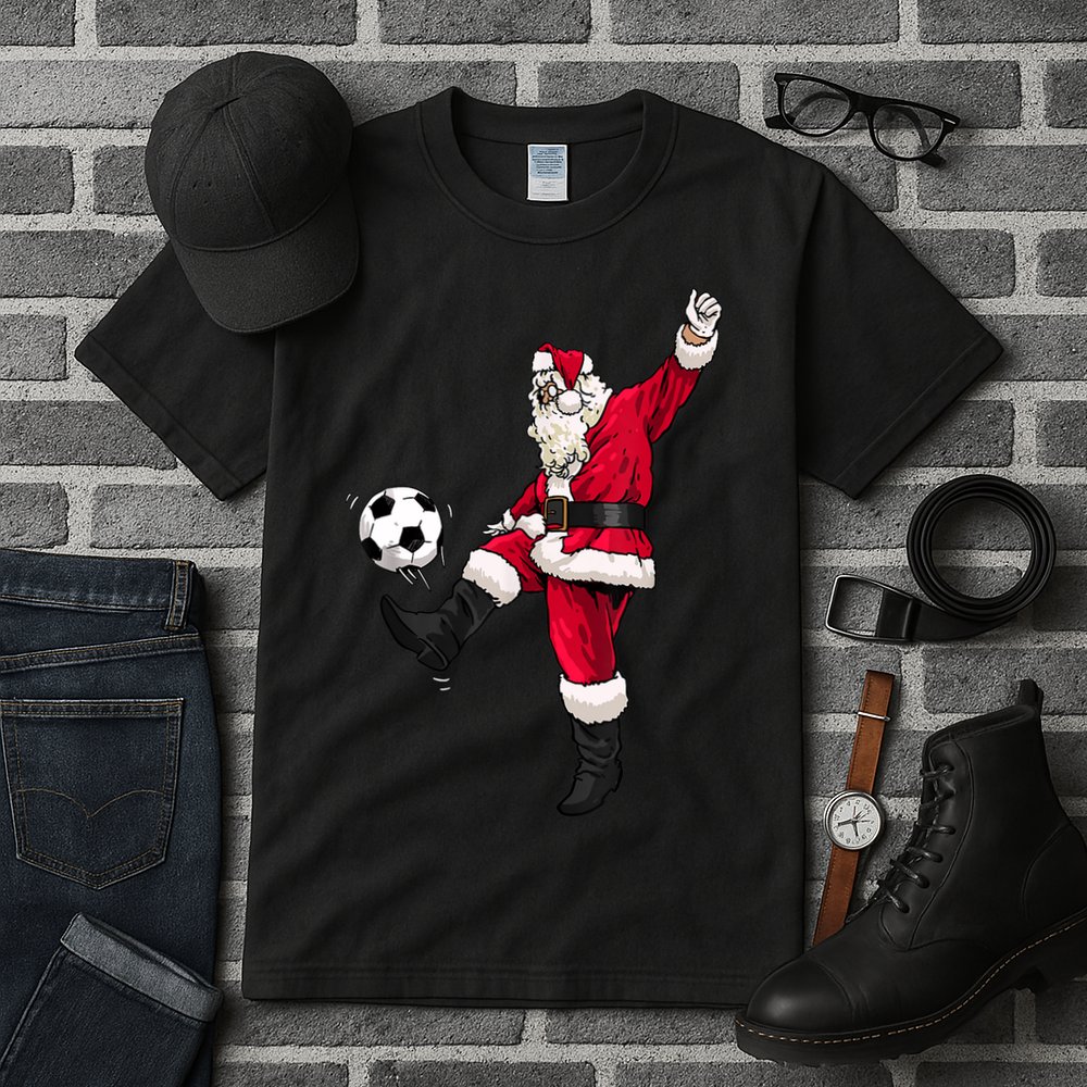 Christmas Santa Soccer Shirts Soccer Lover And Santa Lover TShirt Tall T-Shirt
