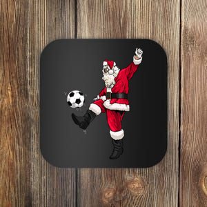 Christmas Santa Soccer Shirts Soccer Lover And Santa Lover TShirt Coaster