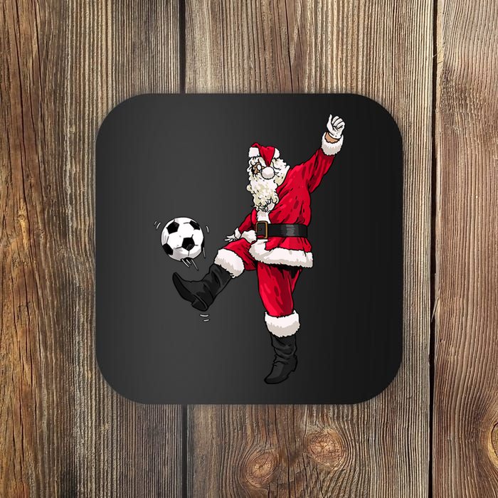 Christmas Santa Soccer Shirts Soccer Lover And Santa Lover TShirt Coaster