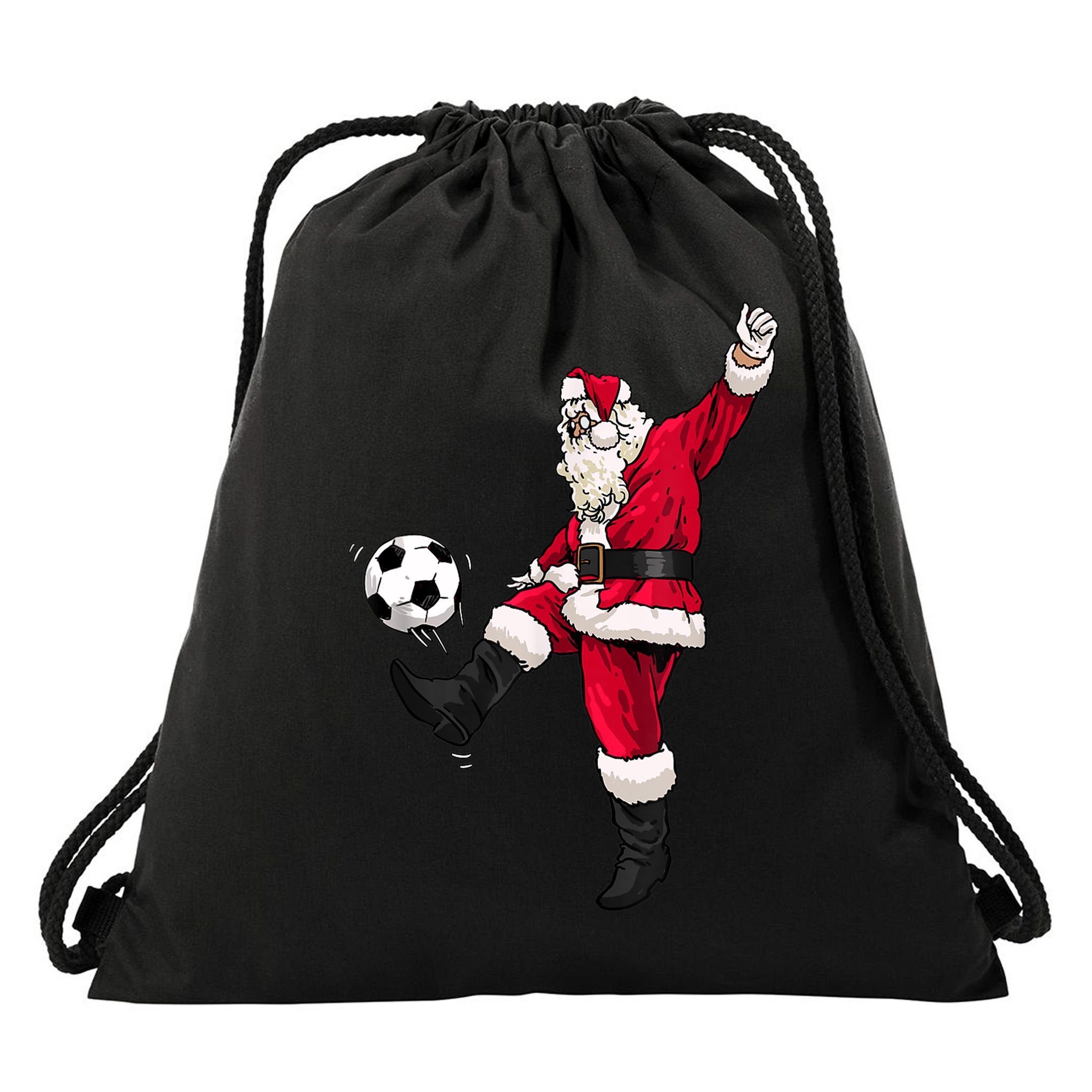 Christmas Santa Soccer Shirts Soccer Lover And Santa Lover TShirt Drawstring Bag