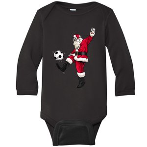 Christmas Santa Soccer Shirts Soccer Lover And Santa Lover TShirt Baby Long Sleeve Bodysuit