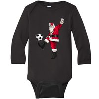 Christmas Santa Soccer Shirts Soccer Lover And Santa Lover TShirt Baby Long Sleeve Bodysuit