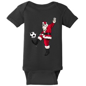 Christmas Santa Soccer Shirts Soccer Lover And Santa Lover TShirt Baby Bodysuit