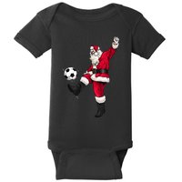 Christmas Santa Soccer Shirts Soccer Lover And Santa Lover TShirt Baby Bodysuit