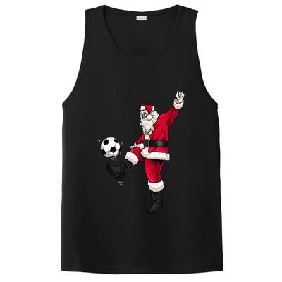 Christmas Santa Soccer Shirts Soccer Lover And Santa Lover TShirt PosiCharge Competitor Tank