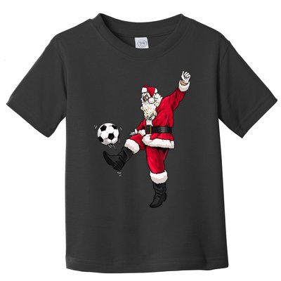 Christmas Santa Soccer Shirts Soccer Lover And Santa Lover TShirt Toddler T-Shirt