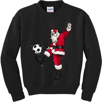 Christmas Santa Soccer Shirts Soccer Lover And Santa Lover TShirt Kids Sweatshirt