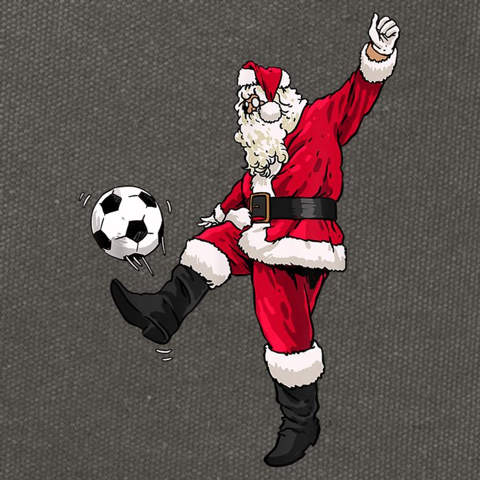 Christmas Santa Soccer Shirts Soccer Lover And Santa Lover TShirt Cotton Canvas Backpack