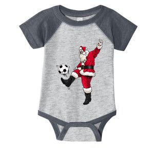 Christmas Santa Soccer Shirts Soccer Lover And Santa Lover TShirt Infant Baby Jersey Bodysuit