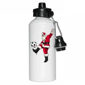 Christmas Santa Soccer Shirts Soccer Lover And Santa Lover TShirt Aluminum Water Bottle