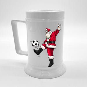 Christmas Santa Soccer Shirts Soccer Lover And Santa Lover TShirt Beer Stein