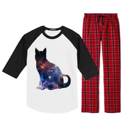  Cat Silhouette Supernova In Galaxy Scifi Space Raglan Sleeve Pajama Set