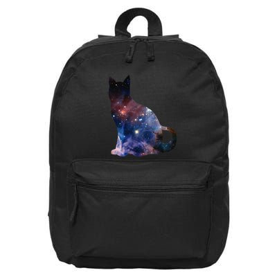  Cat Silhouette Supernova In Galaxy Scifi Space 16 in Basic Backpack