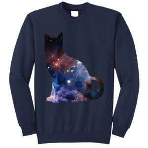  Cat Silhouette Supernova In Galaxy Scifi Space Tall Sweatshirt