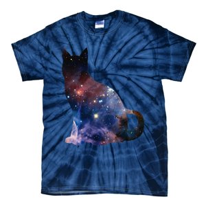  Cat Silhouette Supernova In Galaxy Scifi Space Tie-Dye T-Shirt