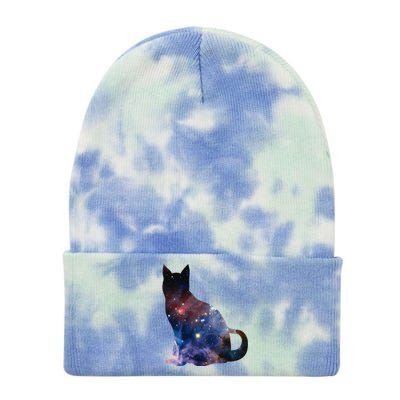  Cat Silhouette Supernova In Galaxy Scifi Space Tie Dye 12in Knit Beanie