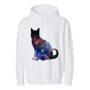  Cat Silhouette Supernova In Galaxy Scifi Space Garment-Dyed Fleece Hoodie