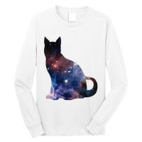  Cat Silhouette Supernova In Galaxy Scifi Space Long Sleeve Shirt