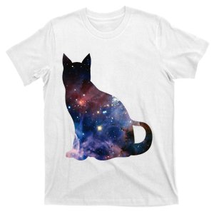  Cat Silhouette Supernova In Galaxy Scifi Space T-Shirt