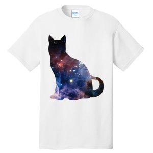  Cat Silhouette Supernova In Galaxy Scifi Space Tall T-Shirt