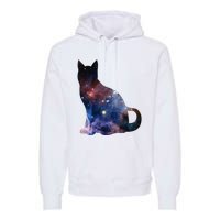  Cat Silhouette Supernova In Galaxy Scifi Space Premium Hoodie