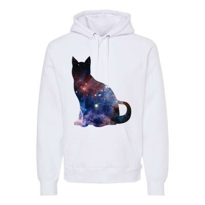  Cat Silhouette Supernova In Galaxy Scifi Space Premium Hoodie