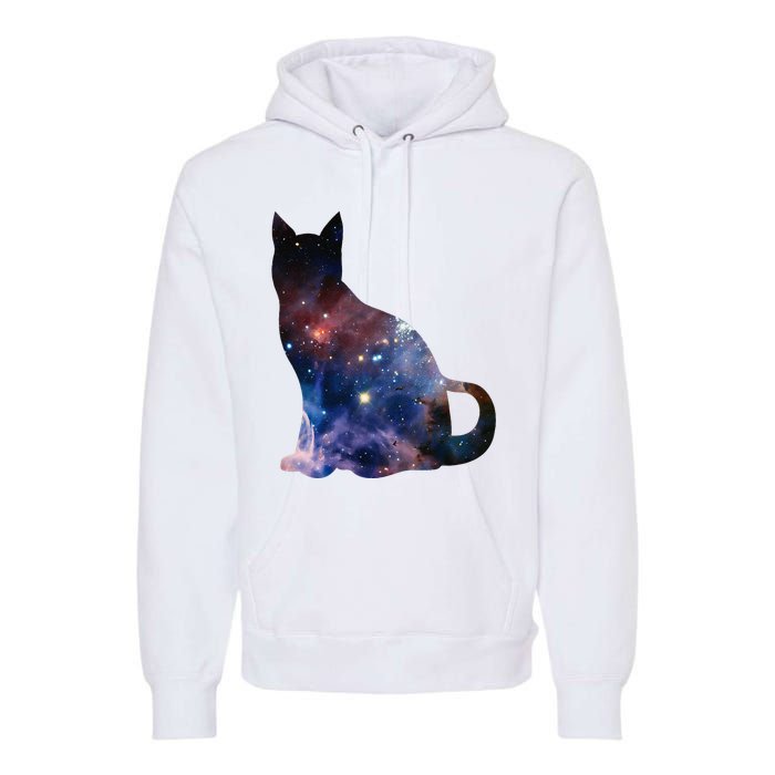  Cat Silhouette Supernova In Galaxy Scifi Space Premium Hoodie