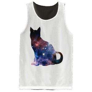  Cat Silhouette Supernova In Galaxy Scifi Space Mesh Reversible Basketball Jersey Tank