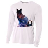  Cat Silhouette Supernova In Galaxy Scifi Space Cooling Performance Long Sleeve Crew