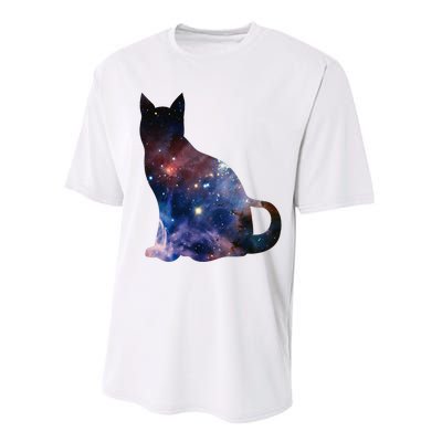  Cat Silhouette Supernova In Galaxy Scifi Space Performance Sprint T-Shirt