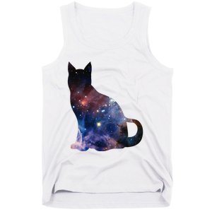  Cat Silhouette Supernova In Galaxy Scifi Space Tank Top