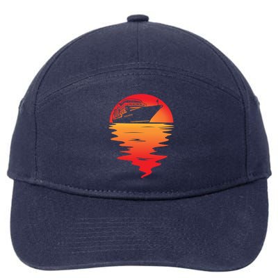 Cruise Ship Sunset Cruising Travel Summer Cruise Gift 7-Panel Snapback Hat